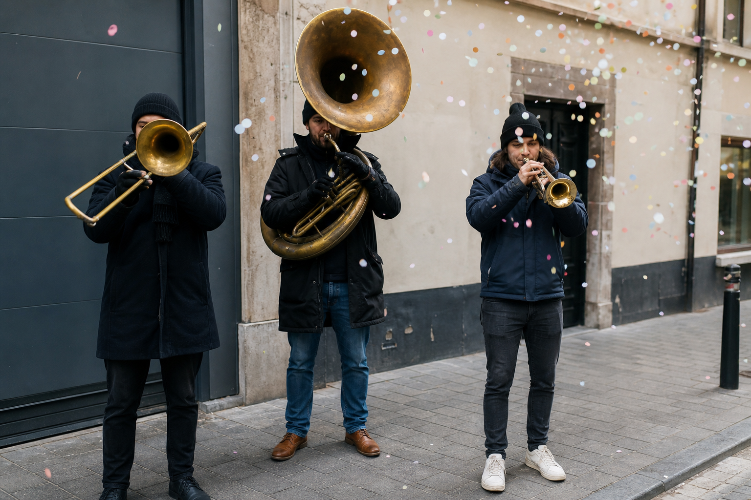 Celebrate the win with a tiny brass-band parade